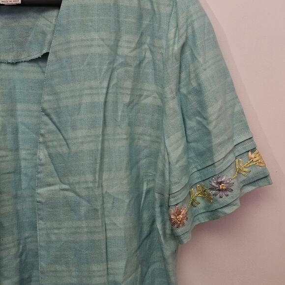 VTG Sarah Elizabeth Floral Daisy Prairie Cottage Open Front Top Jacket Sz 12 - Picture 2 of 4